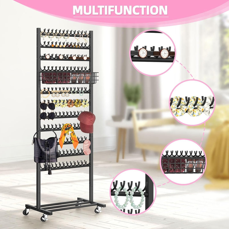 Braiding Hair Rack w/ Wheels - 2 Sided & 286 Pegs 