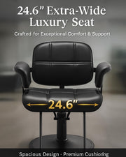 Styling Chair - Arm Cushions & Wide Base 