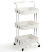 3 Tier Metal Utility Studio Cart (White)