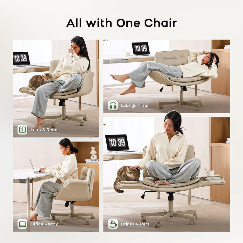 Criss Cross Low Back Studio Chair (Cream)