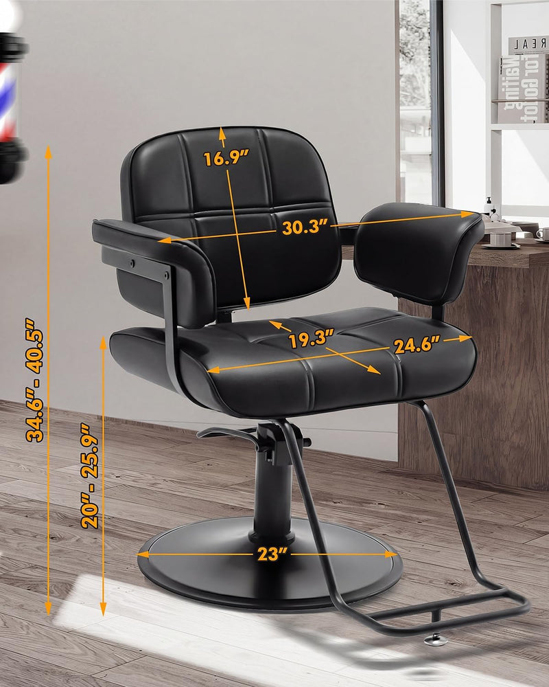 Styling Chair - Arm Cushions & Wide Base 