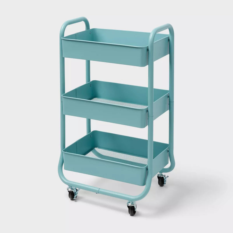 3 Tier Metal Utility Studio Cart (Black)
