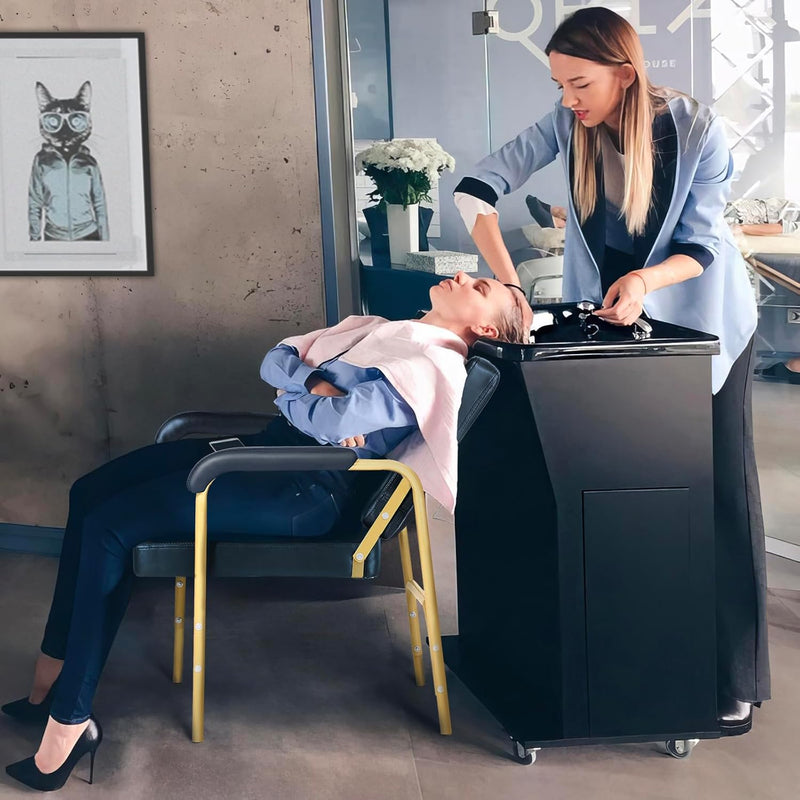 Reclining Shampoo Chair (Gold)