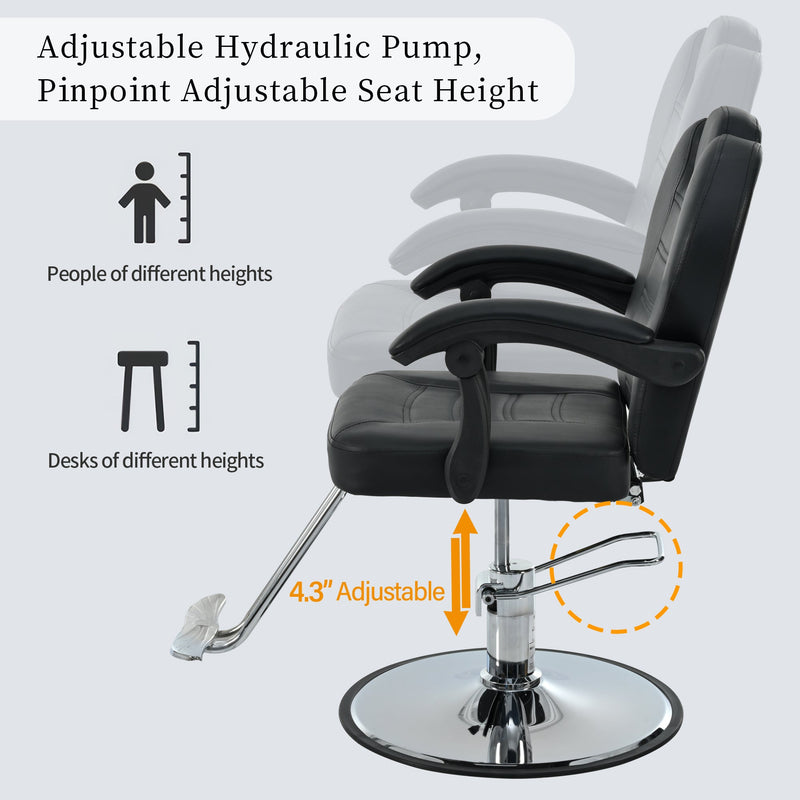 Heavy-Duty Metal Barber Chair