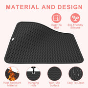Heat Resistant Silicone Mat - 14" x 11" - Black 