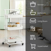 3 Tier Metal Utility Studio Cart (White)
