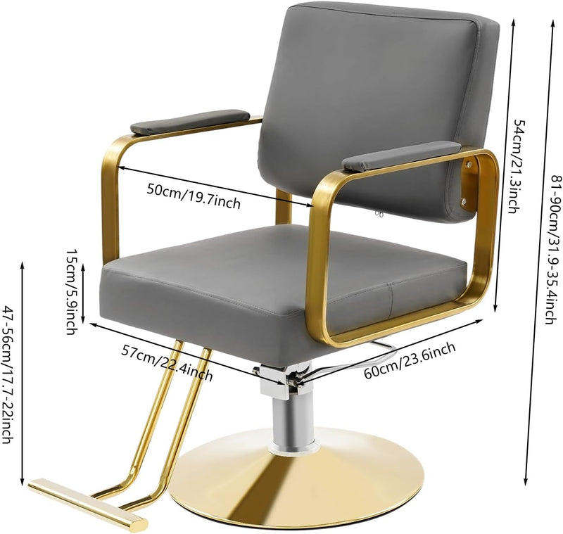 Styling Chair - Grey & Gold 