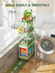 Slim 4 Tier Metal Utility Studio Cart (Green)