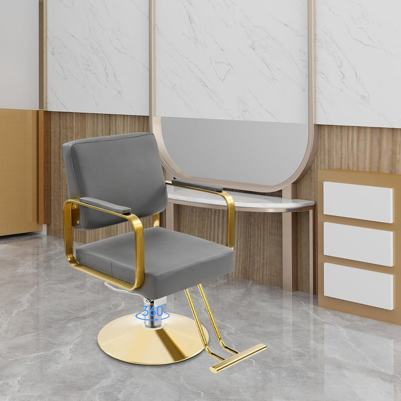 Styling Chair - Grey & Gold 