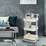 3 Tier Metal Utility Studio Cart (White)