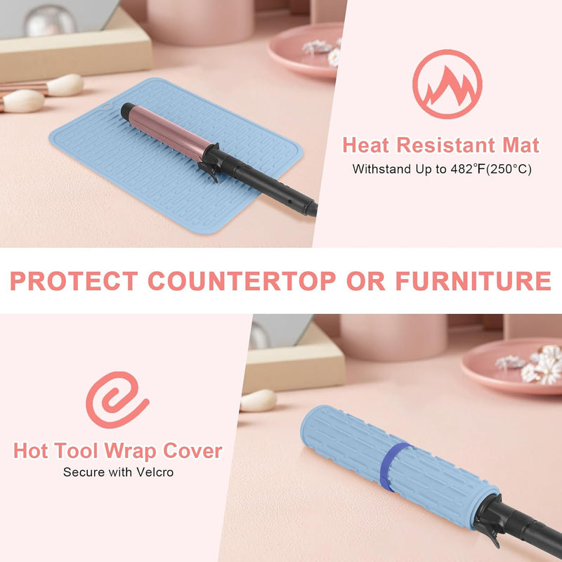Heat Resistant Silicone Mat - 14" x 11" - Sky Blue 