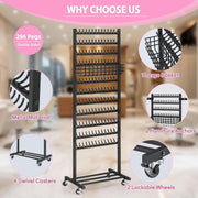 Braiding Hair Rack w/ Wheels - 2 Sided & 286 Pegs 