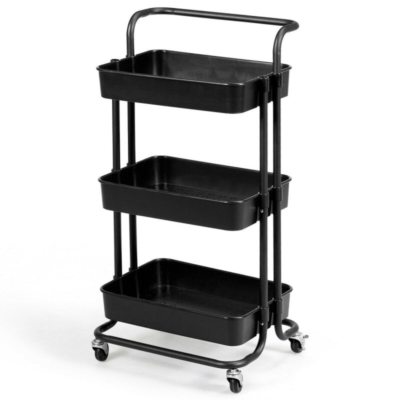3 Tier Metal Utility Studio Cart (White)