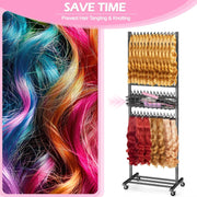 Braiding Hair Rack w/ Wheels - 2 Sided & 286 Pegs 