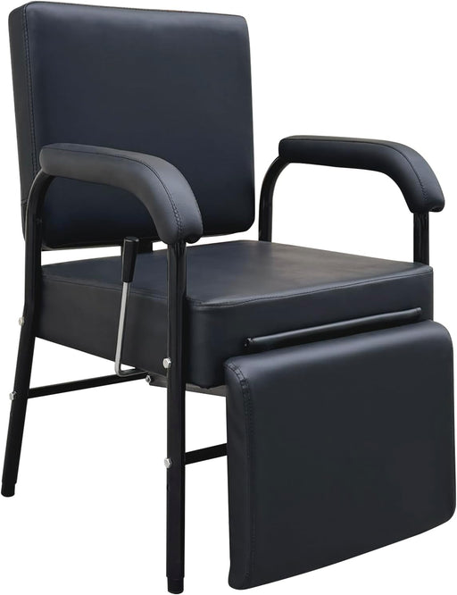 Reclining Shampoo Chair w/ Footrest (Black) 