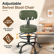 Traditional Stool w/ Footrest (Green)