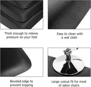 Anti Fatigue Hair Salon Mat - Extra Cushion - 4' x 4' x 1'' Semi Circle 