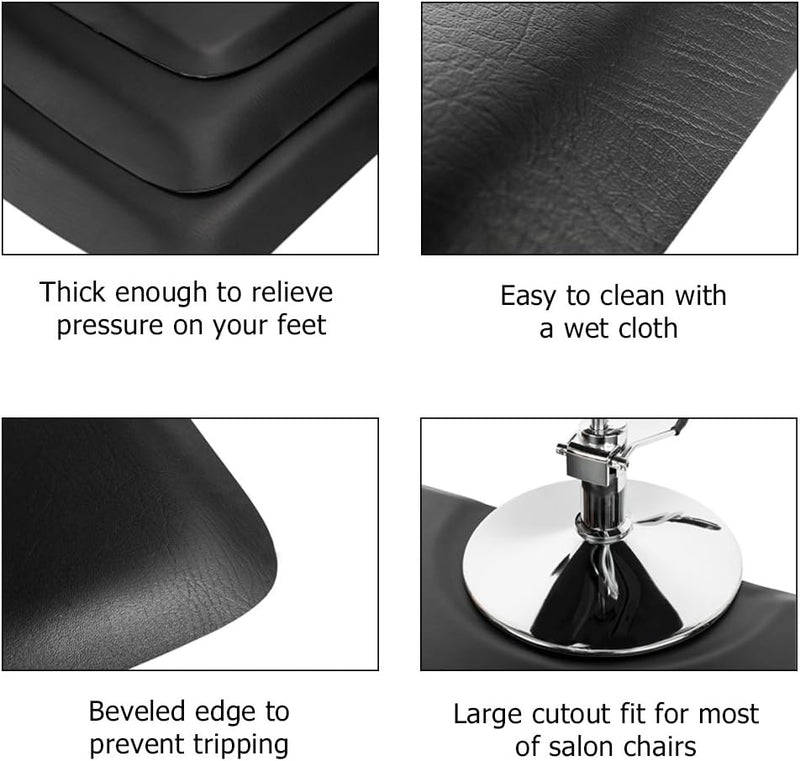 Anti Fatigue Hair Salon Mat - Extra Cushion - 4' x 4' x 1'' Semi Circle 