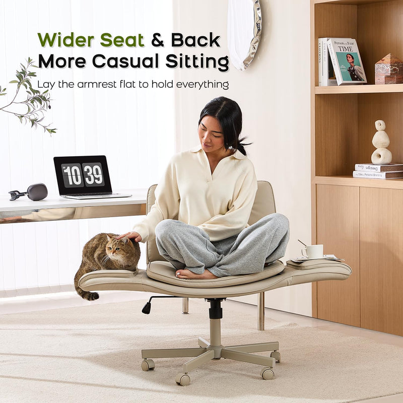 Criss Cross Low Back Studio Chair (Cream)