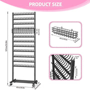 Braiding Hair Rack w/ Wheels - 2 Sided & 286 Pegs 