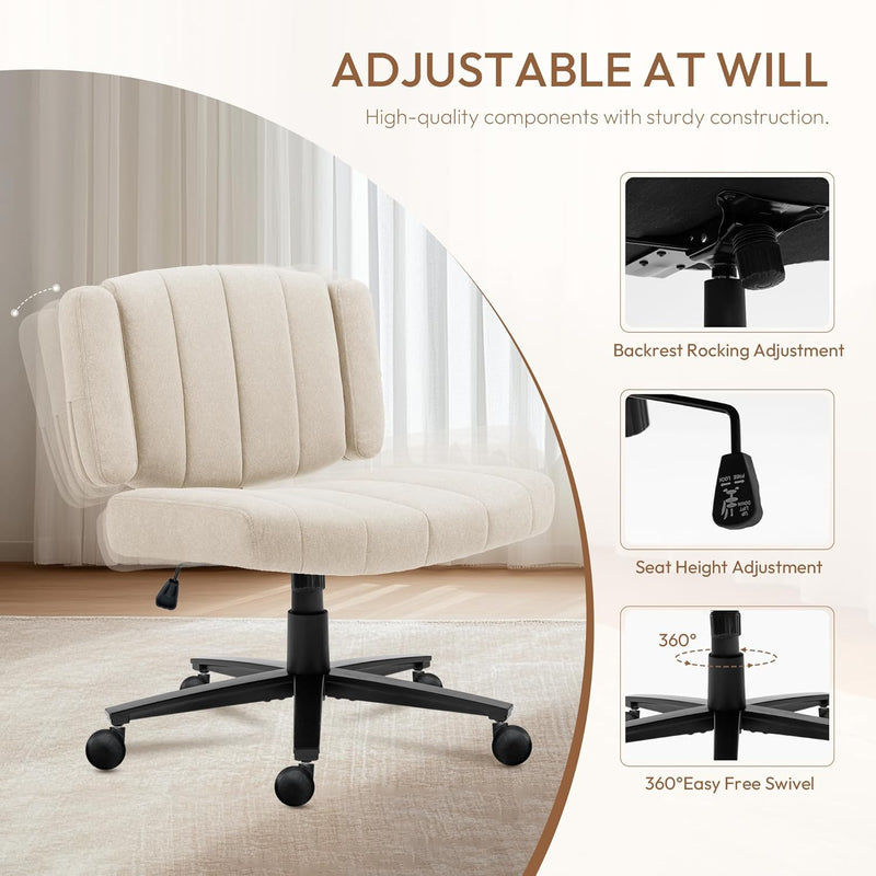 Criss Cross Studio Chair - Plush (White) 