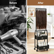 Braiding Hair Rack w/ Wheels & Storage - 2 Sided & 286 Pegs  