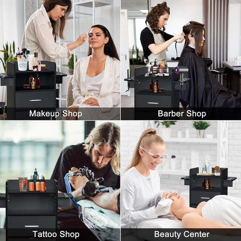 Salon Trolley Cart - Tool Holders & Drawer Storage