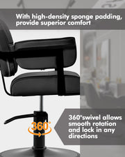 Styling Chair - Arm Cushions & Wide Base 