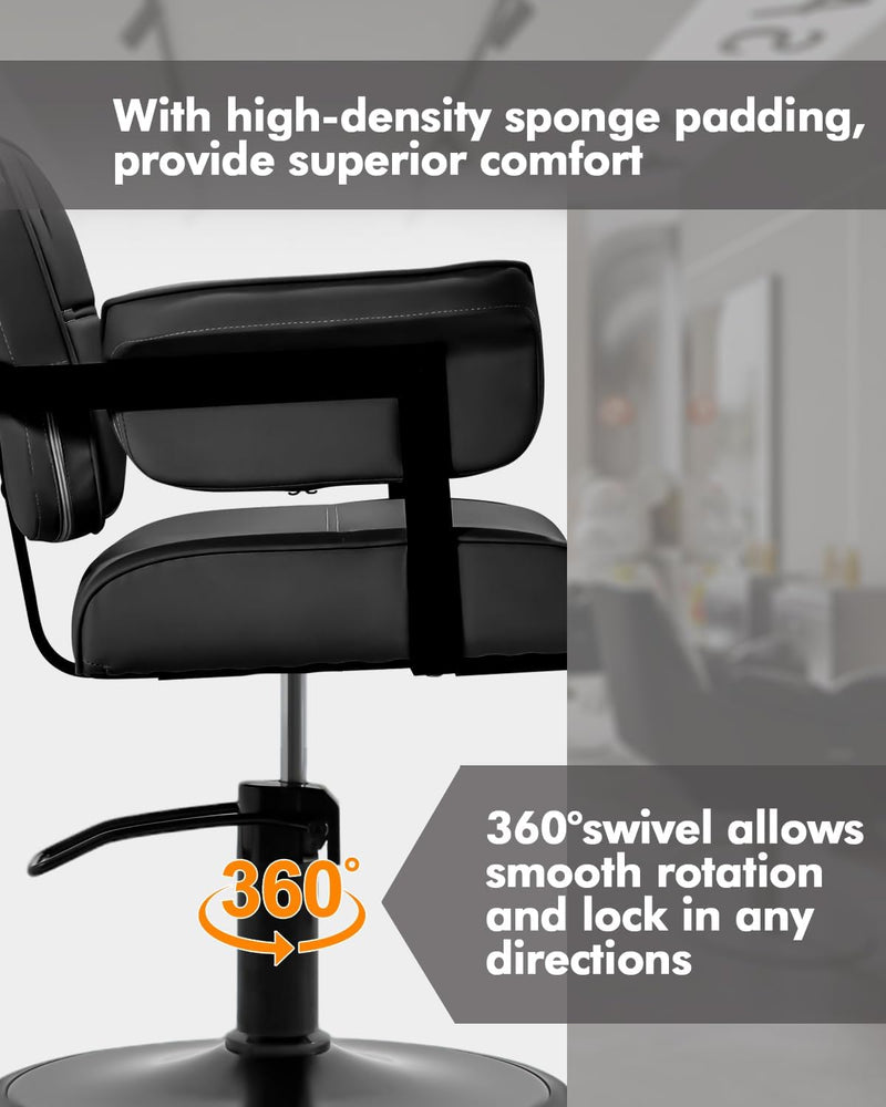 Styling Chair - Arm Cushions & Wide Base 