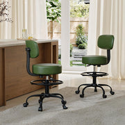 Traditional Stool w/ Footrest (Green)