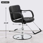 Salon Chair Hair Styling Chair with Swivel Hydraulic Pump for Barber Salon Equipment (Black)