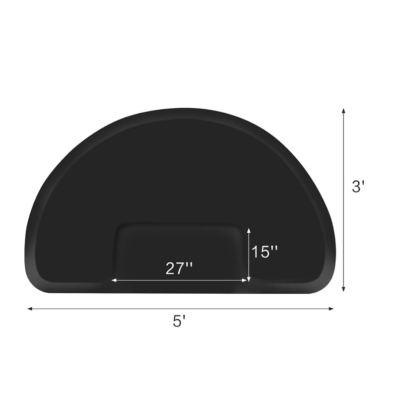 Anti Fatigue Studio Mat - Extra Cushion - 3' x 5' x 1/2'' - Square Base, Semi Circle 