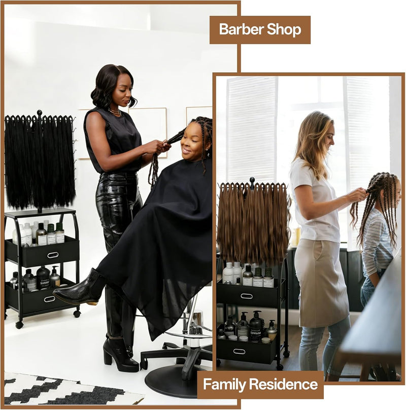 Portable Braiding Hair Rack - 168 Pegs w/ Wheels & Storage Drawers