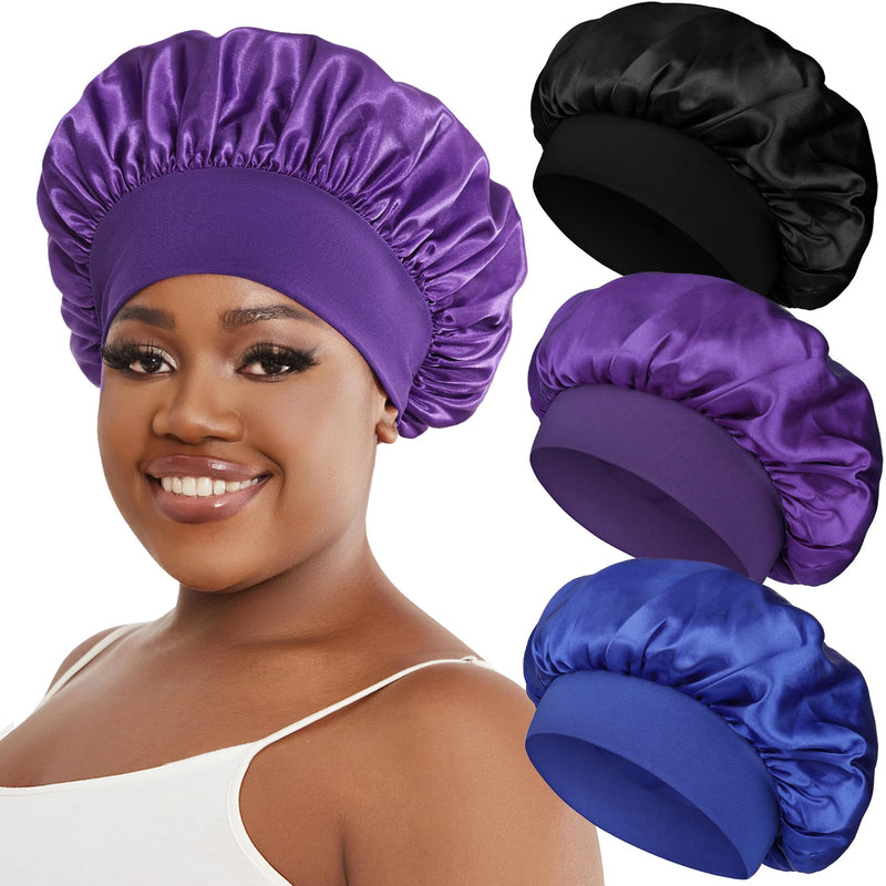 Satin Sleep Bonnets (3-Pack)