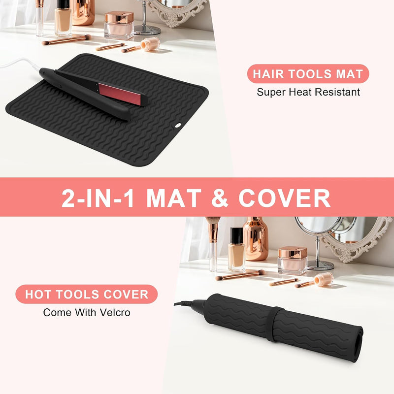 Heat Resistant Silicone Mat - 14" x 11" - Black 