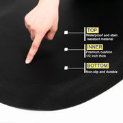 Anti Fatigue Studio Mat - Extra Cushion - 3' x 5' x 1/2'' - Square Base, Semi Circle 