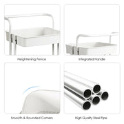 3 Tier Metal Utility Studio Cart (White)