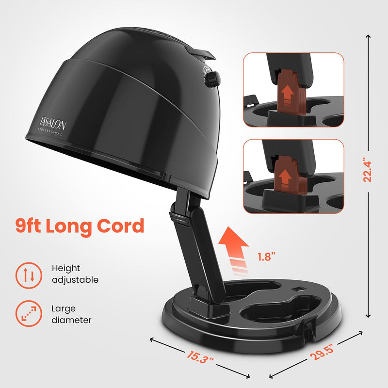 Portable Hooded Dyer - 1875w Iconic Hair Dryer (Black)