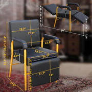 Reclining Shampoo Chair w/ Footrest (Gold)