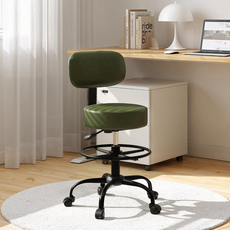 Traditional Stool w/ Footrest (Green)
