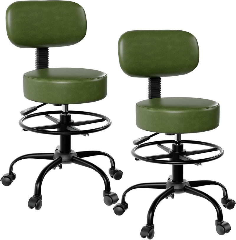 Traditional Stool w/ Footrest (Green)