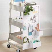 3 Tier Metal Utility Studio Cart (Black)