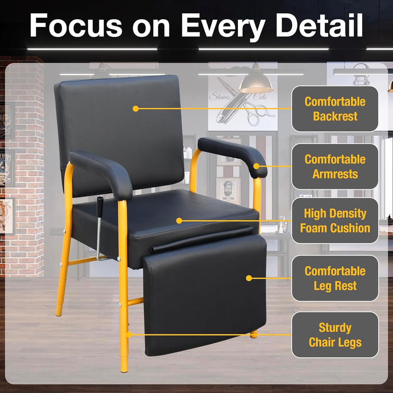 Reclining Shampoo Chair w/ Footrest (Gold)