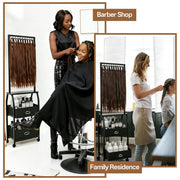 Braiding Hair Rack w/ Wheels & Storage - 2 Sided & 286 Pegs  