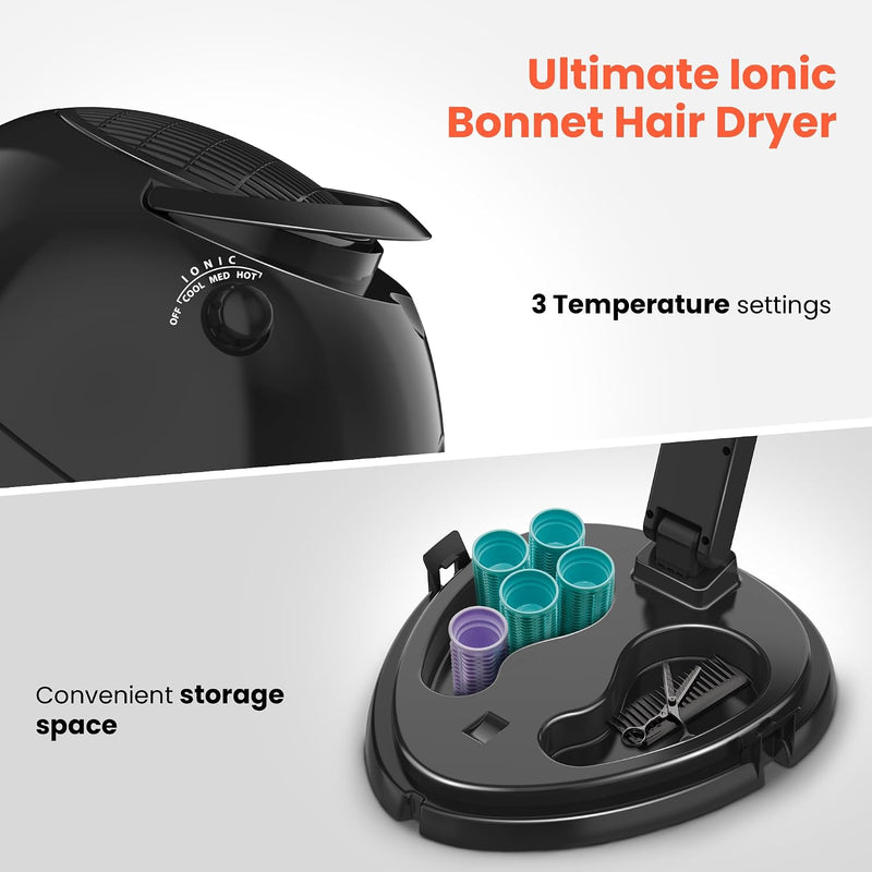 Portable Hooded Dyer - 1875w Iconic Hair Dryer (Black)