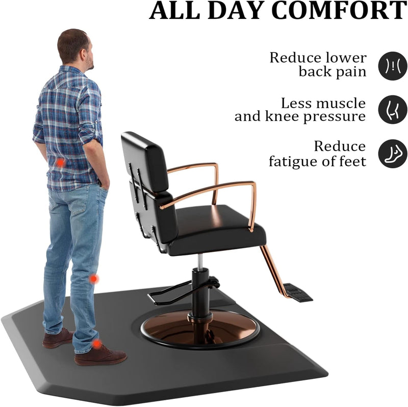 Anti Fatigue Hair Salon Mat - 4'X5'  Pentagon 
