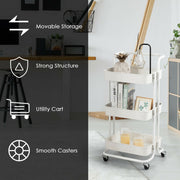 3 Tier Metal Utility Studio Cart (White)
