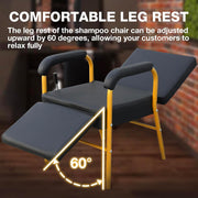 Reclining Shampoo Chair w/ Footrest (Gold)