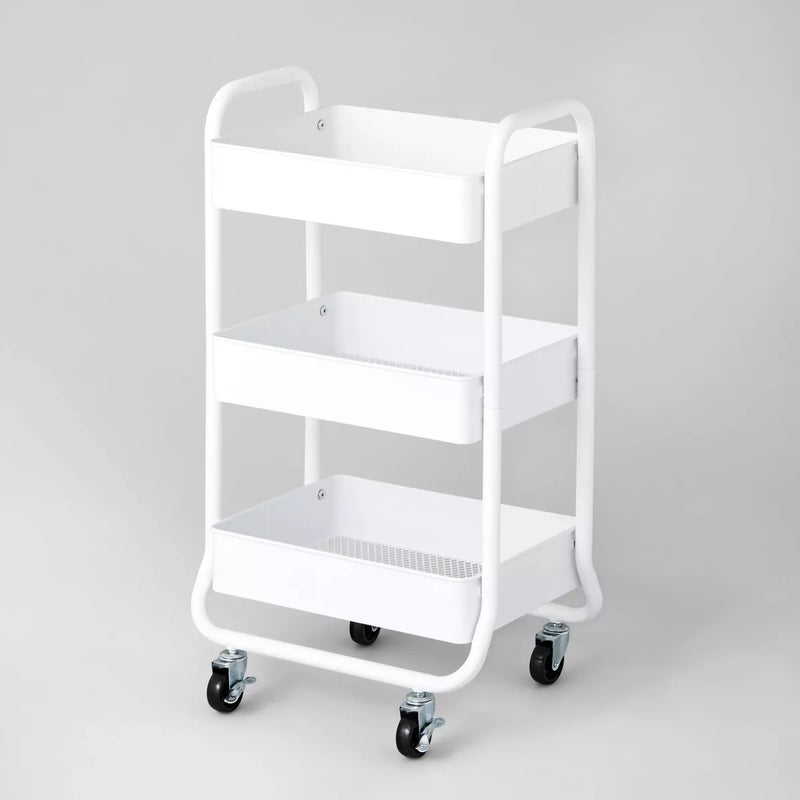 3 Tier Metal Utility Studio Cart (Black)