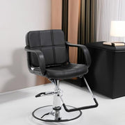 Salon Chair Hair Styling Chair with Swivel Hydraulic Pump for Barber Salon Equipment (Black)